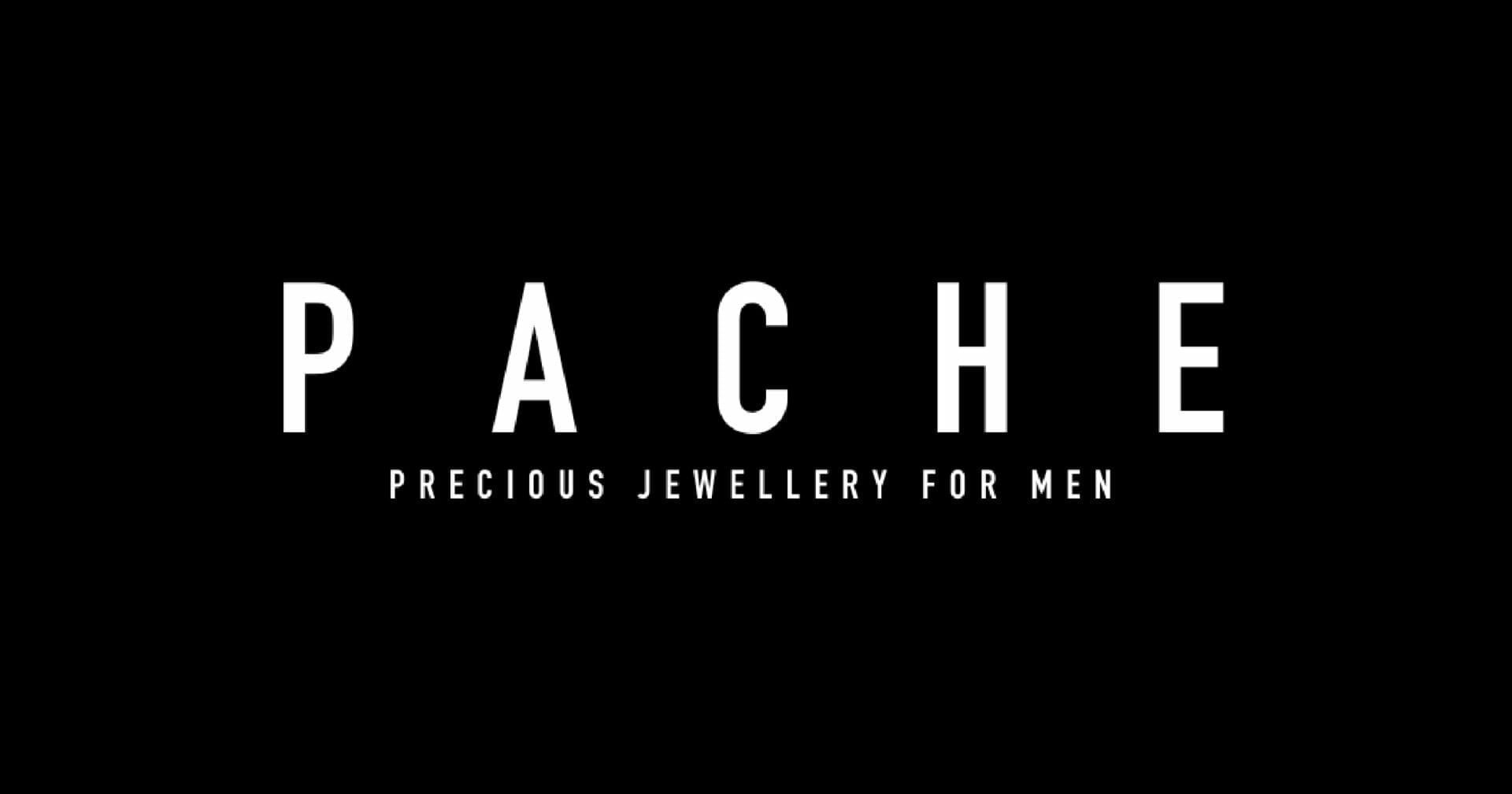The banner of PACHE, the precious jewellery for men, from Khwaahish.